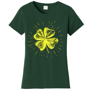 St. Patrick's Day Lucky Yellow Clover Shamrock Women's T-Shirt