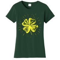 St. Patrick's Day Lucky Yellow Clover Shamrock Women's T-Shirt