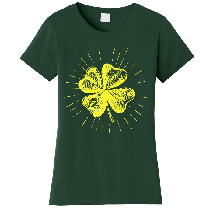 St. Patrick's Day Lucky Yellow Clover Shamrock Women's T-Shirt