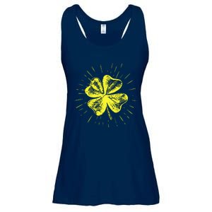 St. Patrick's Day Lucky Yellow Clover Shamrock Ladies Essential Flowy Tank