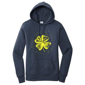 St. Patrick's Day Lucky Yellow Clover Shamrock Women's Pullover Hoodie