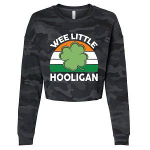 St Patricks Day Wee Little Hooligan Irish Baby Boy Cropped Pullover Crew