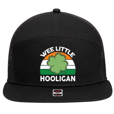 St Patricks Day Wee Little Hooligan Irish Baby Boy 7 Panel Mesh Trucker Snapback Hat