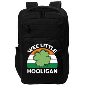 St Patricks Day Wee Little Hooligan Irish Baby Boy Impact Tech Backpack