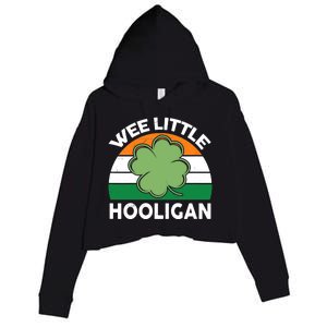 St Patricks Day Wee Little Hooligan Irish Baby Boy Crop Fleece Hoodie