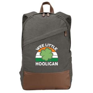 St Patricks Day Wee Little Hooligan Irish Baby Boy Cotton Canvas Backpack