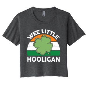 St Patricks Day Wee Little Hooligan Irish Baby Boy Women's Crop Top Tee