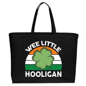 St Patricks Day Wee Little Hooligan Irish Baby Boy Cotton Canvas Jumbo Tote