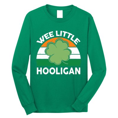 St Patricks Day Wee Little Hooligan Irish Baby Boy Long Sleeve Shirt