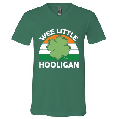 St Patricks Day Wee Little Hooligan Irish Baby Boy V-Neck T-Shirt