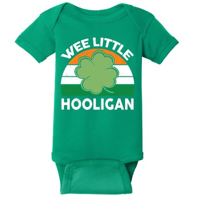 St Patricks Day Wee Little Hooligan Irish Baby Boy Baby Bodysuit