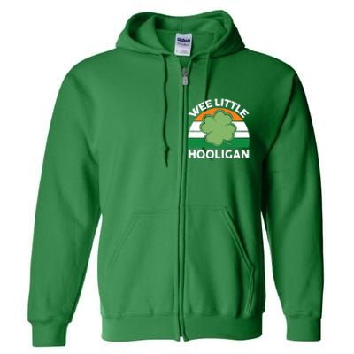 St Patricks Day Wee Little Hooligan Irish Baby Boy Full Zip Hoodie