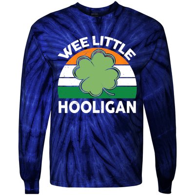 St Patricks Day Wee Little Hooligan Irish Baby Boy Tie-Dye Long Sleeve Shirt