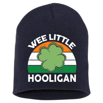 St Patricks Day Wee Little Hooligan Irish Baby Boy Short Acrylic Beanie