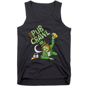 St. Patrick's Day Pub Crawl Beer Drinking Zombie Leprechaun Tank Top