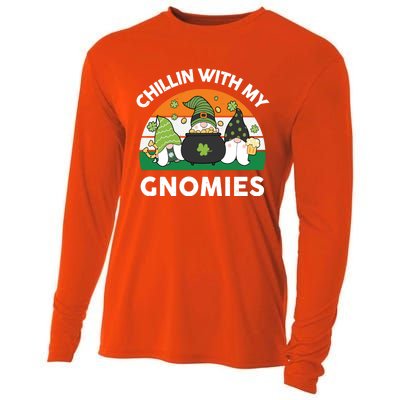 St Patricks Day Gift Chillin With My Gnomies Cool Gift Cooling Performance Long Sleeve Crew