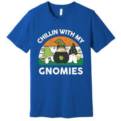 St Patricks Day Gift Chillin With My Gnomies Cool Gift Premium T-Shirt