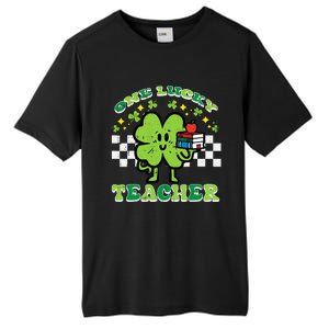 St Patrick Day Shamrock One Lucky Teacher Retro Saint Pattys Tall Fusion ChromaSoft Performance T-Shirt