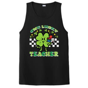 St Patrick Day Shamrock One Lucky Teacher Retro Saint Pattys PosiCharge Competitor Tank