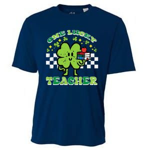 St Patrick Day Shamrock One Lucky Teacher Retro Saint Pattys Cooling Performance Crew T-Shirt