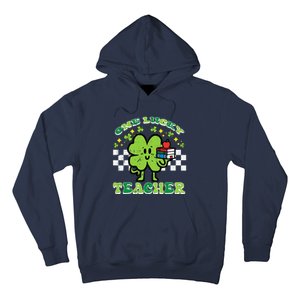 St Patrick Day Shamrock One Lucky Teacher Retro Saint Pattys Hoodie