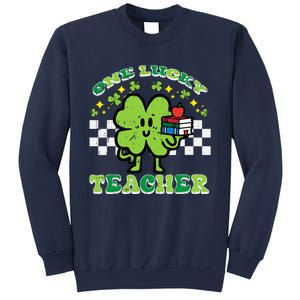 St Patrick Day Shamrock One Lucky Teacher Retro Saint Pattys Sweatshirt