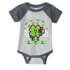 St Patrick Day Shamrock One Lucky Teacher Retro Saint Pattys Infant Baby Jersey Bodysuit