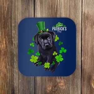 St Patrick's Day Irish Saint Patrick Shamrock Labrador Puppy Coaster