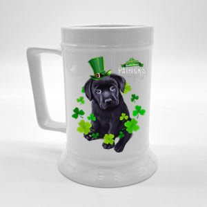 St Patrick's Day Irish Saint Patrick Shamrock Labrador Puppy Beer Stein