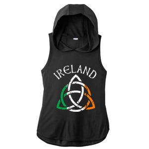 St Patricks Day for Adults Celtic Knot Ireland Ladies PosiCharge Tri-Blend Wicking Draft Hoodie Tank