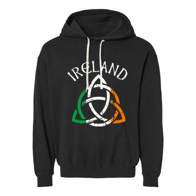 St Patricks Day for Adults Celtic Knot Ireland Garment-Dyed Fleece Hoodie