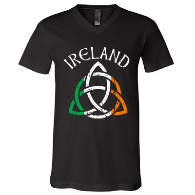 St Patricks Day for Adults Celtic Knot Ireland V-Neck T-Shirt