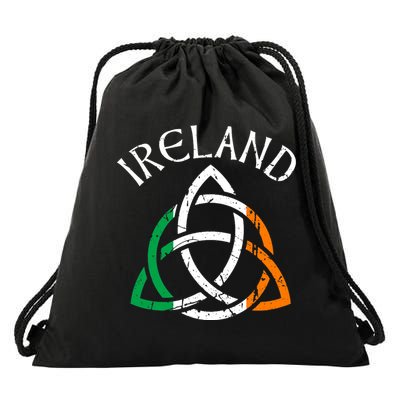St Patricks Day for Adults Celtic Knot Ireland Drawstring Bag