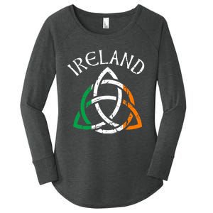 St Patricks Day for Adults Celtic Knot Ireland Women's Perfect Tri Tunic Long Sleeve Shirt