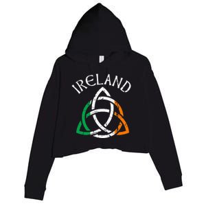 St Patricks Day for Adults Celtic Knot Ireland Crop Fleece Hoodie