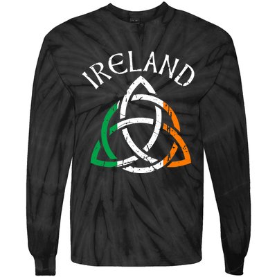 St Patricks Day for Adults Celtic Knot Ireland Tie-Dye Long Sleeve Shirt