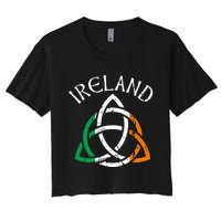 St Patricks Day for Adults Celtic Knot Ireland Women's Crop Top Tee