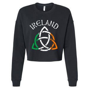 St Patricks Day for Adults Celtic Knot Ireland Cropped Pullover Crew