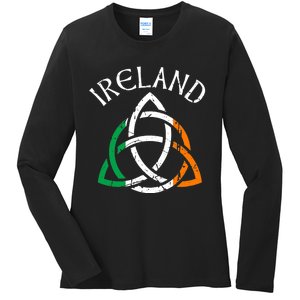 St Patricks Day for Adults Celtic Knot Ireland Ladies Long Sleeve Shirt