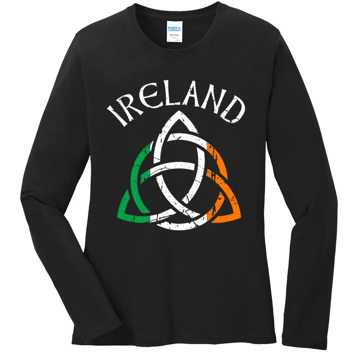 St Patricks Day for Adults Celtic Knot Ireland Ladies Long Sleeve Shirt