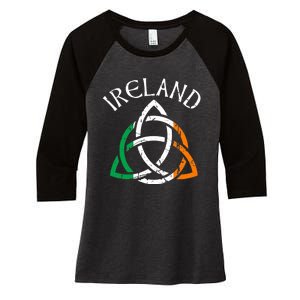 St Patricks Day for Adults Celtic Knot Ireland Women's Tri-Blend 3/4-Sleeve Raglan Shirt