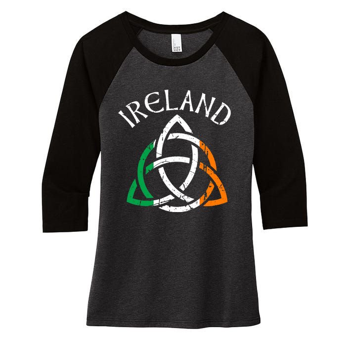 St Patricks Day for Adults Celtic Knot Ireland Women's Tri-Blend 3/4-Sleeve Raglan Shirt