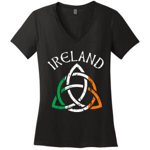 St Patricks Day for Adults Celtic Knot Ireland Women's V-Neck T-Shirt