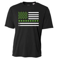 St PatrickS Day Distressed American Flag Shamrock Cooling Performance Crew T-Shirt