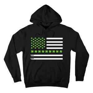 St PatrickS Day Distressed American Flag Shamrock Hoodie