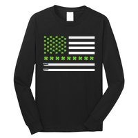 St PatrickS Day Distressed American Flag Shamrock Long Sleeve Shirt