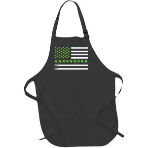 St PatrickS Day Distressed American Flag Shamrock Full-Length Apron With Pockets