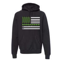 St PatrickS Day Distressed American Flag Shamrock Premium Hoodie