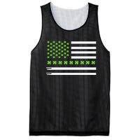 St PatrickS Day Distressed American Flag Shamrock Mesh Reversible Basketball Jersey Tank