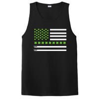 St PatrickS Day Distressed American Flag Shamrock PosiCharge Competitor Tank